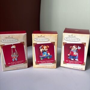 HALLMARK Keepsake 'My First/Second/Third Christmas' Ornaments Set - Red